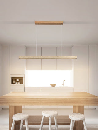 Imiror Minimalist Travertine Linear Pendant - Blowlighting