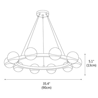 Halo Elegant Brass Chandelier