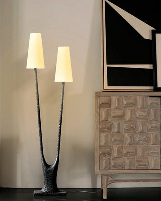 Lofer Duo Sculpted Metal Floor Lamp