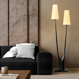 Lofer Duo Sculpted Metal Floor Lamp