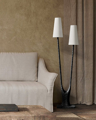 Lofer Duo Sculpted Metal Floor Lamp