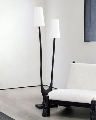 Lofer Duo Sculpted Metal Floor Lamp