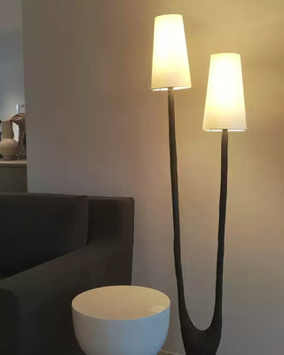 Lofer Duo Sculpted Metal Floor Lamp