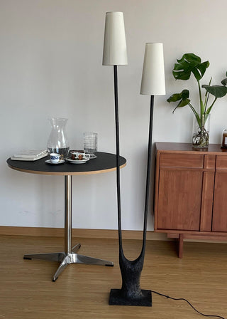 Lofer Duo Sculpted Metal Floor Lamp