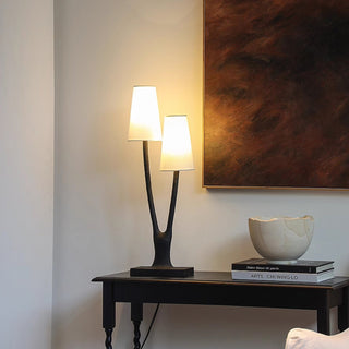 Lofer Duo Sculpted Metal Table Lamp