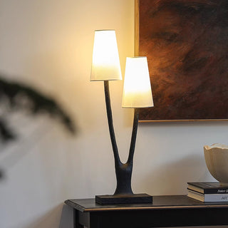 Lofer Duo Sculpted Metal Table Lamp