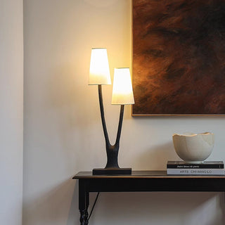 Lofer Duo Sculpted Metal Table Lamp