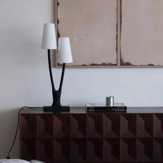 Lofer Duo Sculpted Metal Table Lamp
