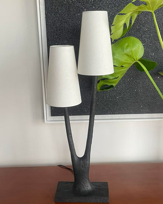 Lofer Duo Sculpted Metal Table Lamp