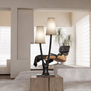 Lofer Duo Sculpted Metal Table Lamp
