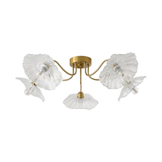 Lotus Leaf Floral Glass Ceiling Light