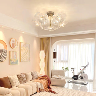 Lotus Leaf Floral Glass Ceiling Light