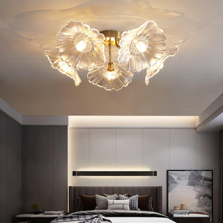 Lotus Leaf Floral Glass Ceiling Light