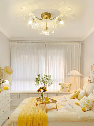 Lotus Leaf Floral Glass Ceiling Light