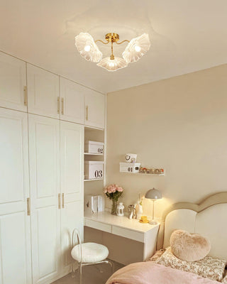 Lotus Leaf Floral Glass Ceiling Light