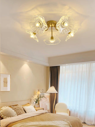 Lotus Leaf Floral Glass Ceiling Light