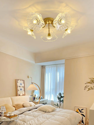Lotus Leaf Floral Glass Ceiling Light