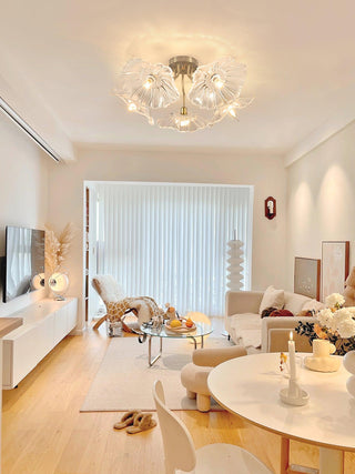 Lotus Leaf Floral Glass Ceiling Light