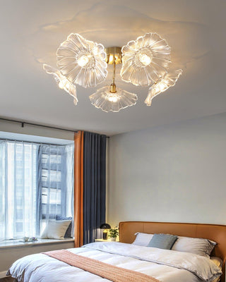 Lotus Leaf Floral Glass Ceiling Light