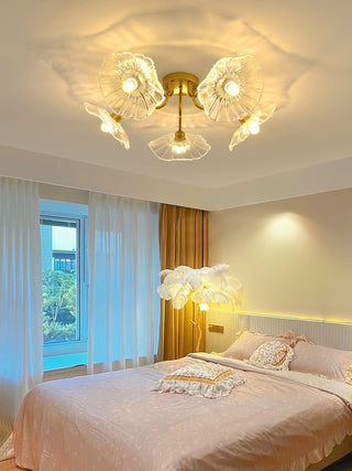 Lotus Leaf Floral Glass Ceiling Light