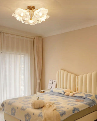 Lotus Leaf Floral Glass Ceiling Light