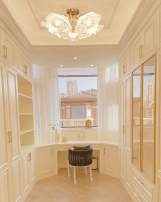Lotus Leaf Floral Glass Ceiling Light
