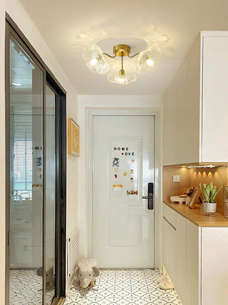 Lotus Leaf Floral Glass Ceiling Light