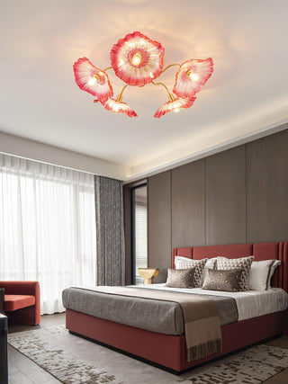 Lotus Leaf Floral Glass Ceiling Light