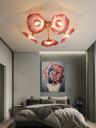 Lotus Leaf Floral Glass Ceiling Light