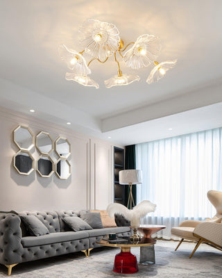Lotus Leaf Floral Glass Ceiling Light