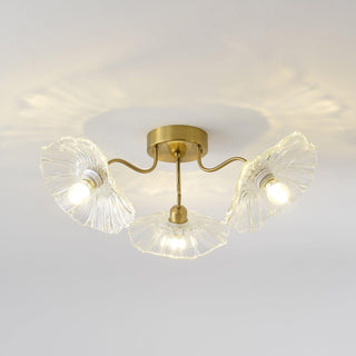 Lotus Leaf Floral Glass Ceiling Light