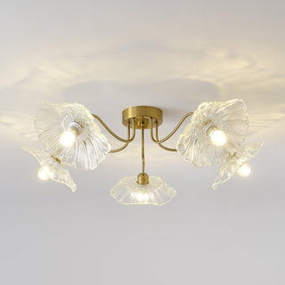 Lotus Leaf Floral Glass Ceiling Light