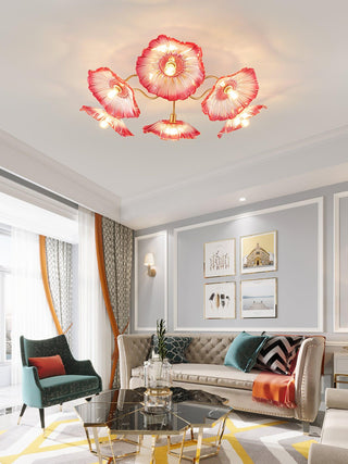 Lotus Leaf Floral Glass Ceiling Light