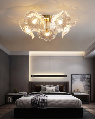 Lotus Leaf Floral Glass Ceiling Light