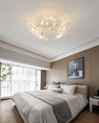 Lotus Leaf Floral Glass Ceiling Light