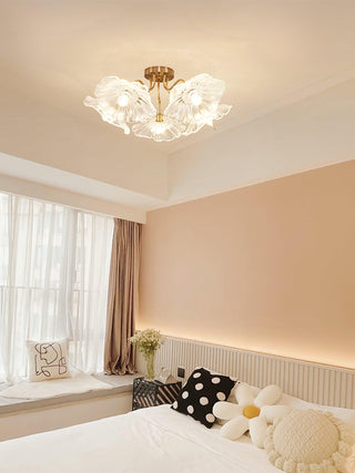 Lotus Leaf Floral Glass Ceiling Light