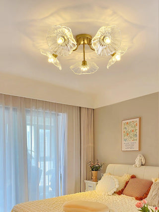 Lotus Leaf Floral Glass Ceiling Light