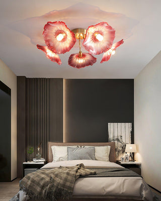 Lotus Leaf Floral Glass Ceiling Light