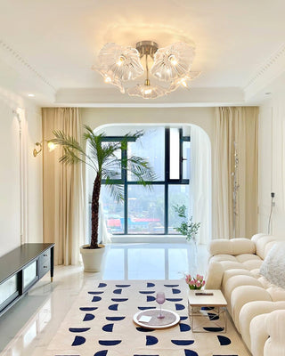 Lotus Leaf Floral Glass Ceiling Light