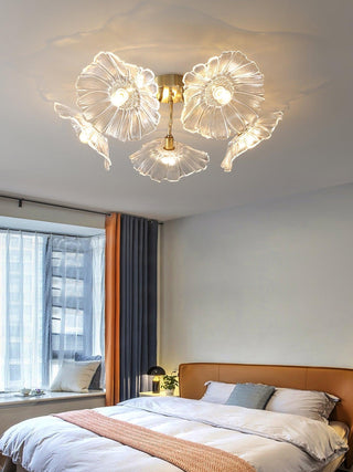 Lotus Leaf Floral Glass Ceiling Light