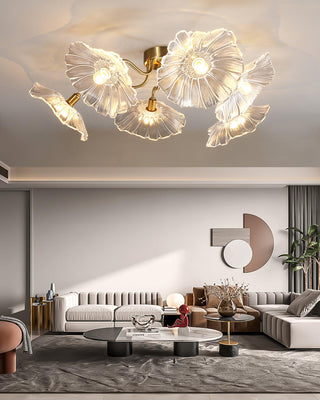 Lotus Leaf Floral Glass Ceiling Light