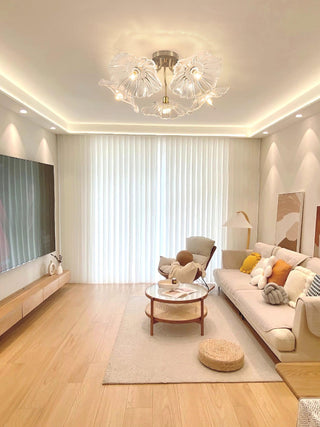 Lotus Leaf Floral Glass Ceiling Light