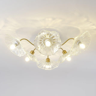 Lotus Leaf Floral Glass Ceiling Light