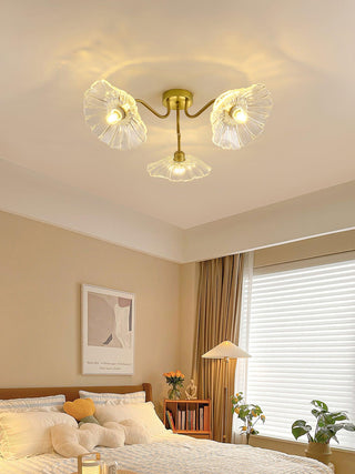 Lotus Leaf Floral Glass Ceiling Light