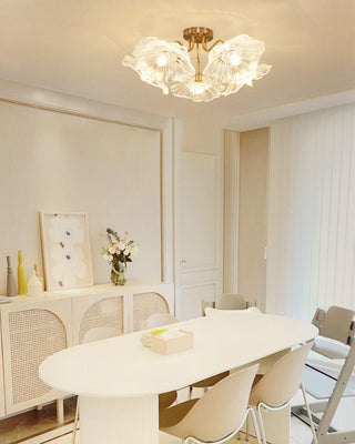 Lotus Leaf Floral Glass Ceiling Light