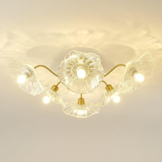 Lotus Leaf Floral Glass Ceiling Light