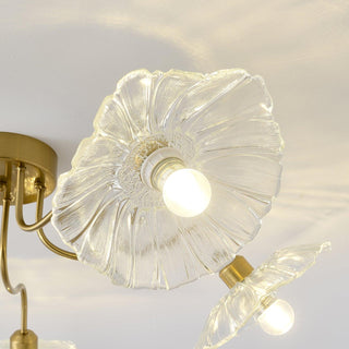 Lotus Leaf Floral Glass Ceiling Light