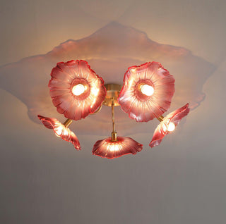 Lotus Leaf Floral Glass Ceiling Light