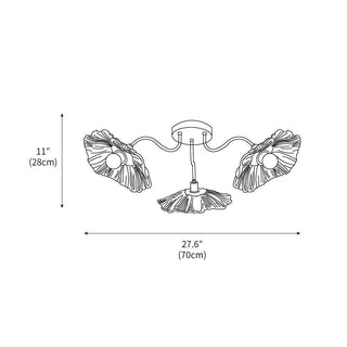 Lotus Leaf Floral Glass Ceiling Light