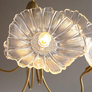 Lotus Leaf Floral Glass Chandelier